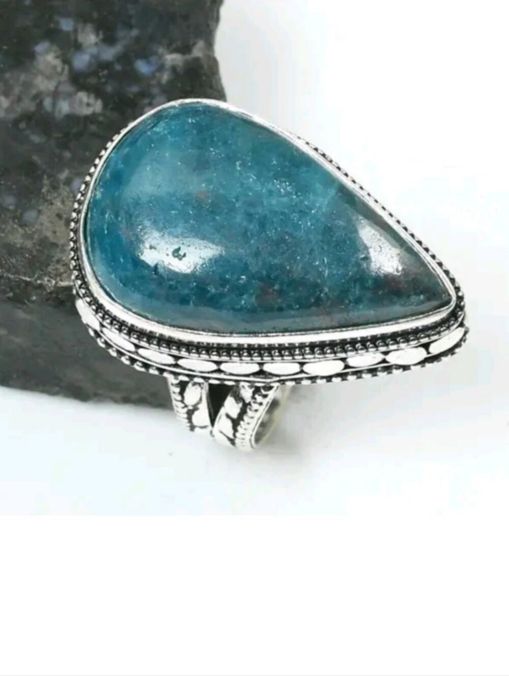 Apatite Gemstone Jewelry 925 Sterling Silver Handmade Antique Design Ring